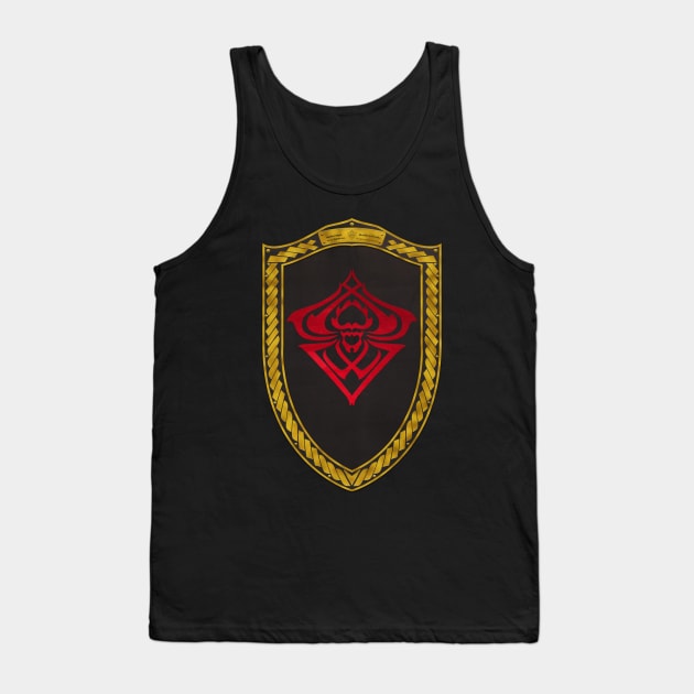 Spider Sigil Red (Shield Gold Celtic Rope Gold rims Black Core) Tank Top by Swabcraft